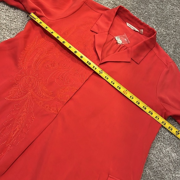 NEW SOFT SURROUNDINGS‎ EMBROIDERED SALMON POPOVER SHIFT DRESS LARGE Career Soft - Picture 15 of 16
